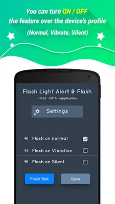 Flash on Call/Sms android App screenshot 1